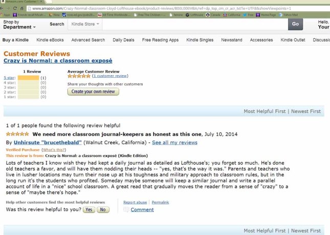 First 5-star review on July 10-2014